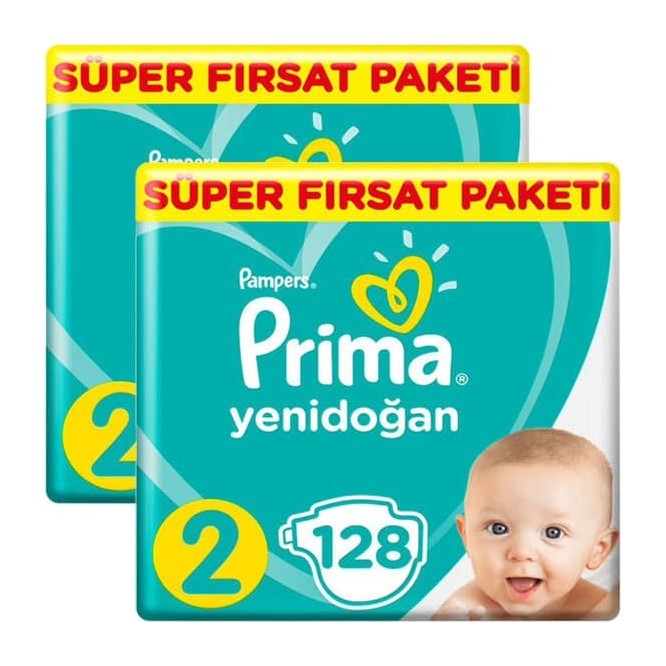 Prima Bebek Bezi Yeni Bebek 2 Beden Mini Mega Fırsat Paketi 256 Adet