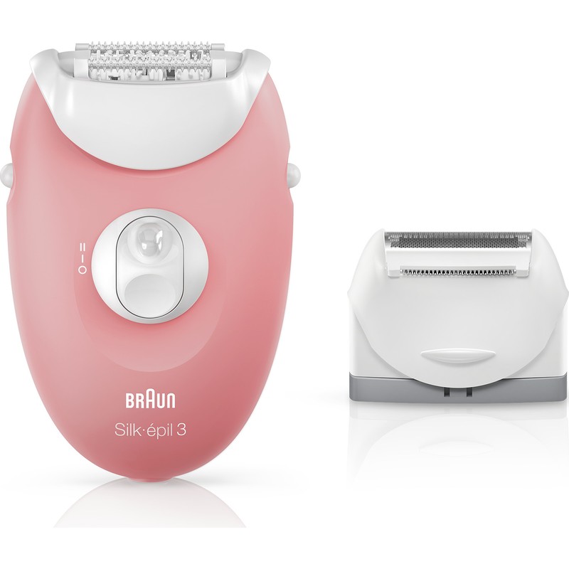 Braun Silk-épil 3 3440 Epilatör Pembe Renkli Vücut ve Koltuk Altı Kullanımı İçin