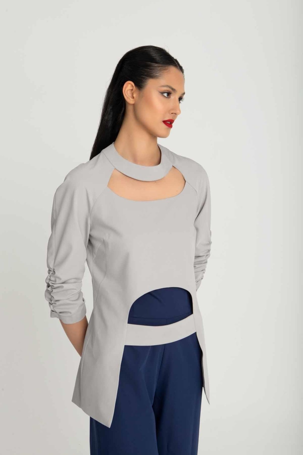 You Vess Özel Tasarım Ön ve Arka Detaylı Astarlı Bolero Ceket STYLO02B görsel 4