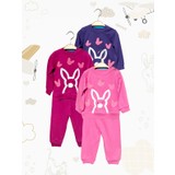 Baby West Kız Bebek Takımları Mevsimlik Alt Üst Set Eşofman Takımı %100 Desenli Pamuklu Kız Bebek Kıyafetleri