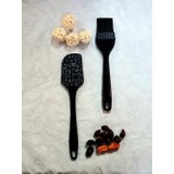 Silikon Siyah Spatula ve Pasta Fırçası 2'li