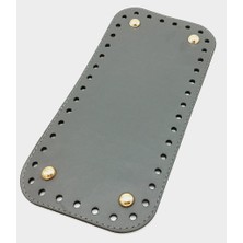 Angel Çanta Aksesuar Suni Deri Gri Renk 25X12 cm Dikdörtgen Çanta Tabanı (Light Gold Aparatlı)