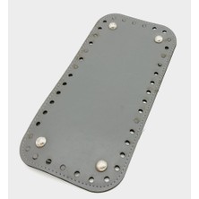 Angel Çanta Aksesuar Suni Deri Gri Renk 25X12 cm Dikdörtgen Çanta Tabanı (Gümüş Aparatlı)