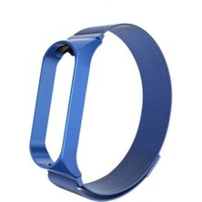 TahTicMer Xiaomi Mi Band 3 Uyumlu Kordon Milano Çelik Kayış Hasır Örme Kordon Lacivert