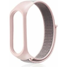 TahTicMer Xiaomi Mi Band 6 Uyumlu Kordon Kumaş Örgü Spor Kayış Hasır Renkli Kordon Pudra