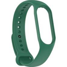 TahTicMer Xiaomi Mi Band 3 Uyumlu Kordon Kayış Yumuşak Silikon Akıllı Bileklik Spor Kordon Koyu Yeşil