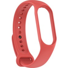 TahTicMer Xiaomi Mi Band 3 Uyumlu Kordon Kayış Yumuşak Silikon Akıllı Bileklik Spor Kordon Açık Kırmızı