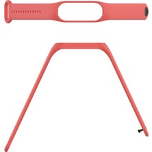 TahTicMer Xiaomi Mi Band 3 Uyumlu Kordon Kayış Yumuşak Silikon Akıllı Bileklik Spor Kordon Açık Kırmızı