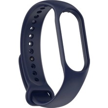 TahTicMer Xiaomi Mi Band 5 Uyumlu Kordon Kayış Yumuşak Silikon Akıllı Bileklik Spor Kordon Lacivert