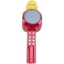 Erzi Karaoke  Mikrofon Bluetooth'lu Işıklı Şarjlı Süper Karaoke Red