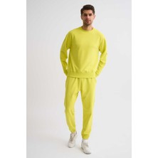 RECOLOR Uzun Kollu Yuvarlak Yaka Erkek Sweatshirt - Sarı Sarı - Xl