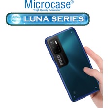 Microcase Xiaomi Poco M3 Pro Luna Serisi Köşe Korumalı Sert Rubber Kılıf - Mavi