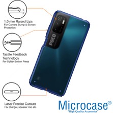 Microcase Xiaomi Poco M3 Pro Luna Serisi Köşe Korumalı Sert Rubber Kılıf - Mavi