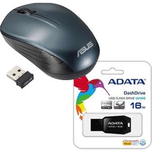 Asus WT200 USB 2.4 Ghz Optik Wireless Blue Mouse + Flash Bellek Adata 16GB