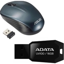 Asus WT200 USB 2.4 Ghz Optik Wireless Blue Mouse + Flash Bellek Adata 16GB