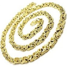 Erkek Altın Renk Çelik Kalın 6 mm Kral Zincir
