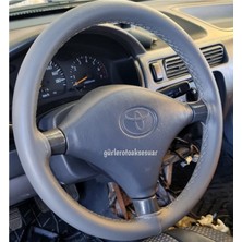 Gürler Oto Kılıf ve Aksesuar Gri Renk Dikme Direksiyon Kılıfı Kokusuz Terletmez Soft Gri Ipli