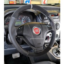 Gürler Oto Kılıf ve Aksesuar Fiat Fiorino Dikme Direksiyon Kılıfı Noktalı-Alkantra Gri Yüzüklü