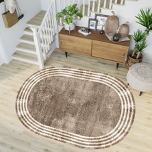 Rovigo Home Dijital Baskı Yıkanabilir Kaymaz Taban Oval Salon Halısı RVG7189-HT487