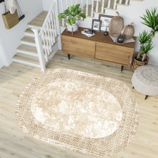 Rovigo Home Dijital Baskı Yıkanabilir Kaymaz Taban Oval Salon Halısı RVG7199-SD753