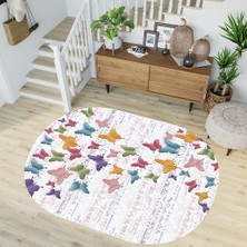 Rovigo Home Dijital Baskı Yıkanabilir Kaymaz Taban Oval Salon Halısı RVG7212-HS184
