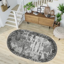 Rovigo Home Dijital Baskı Yıkanabilir Kaymaz Taban Oval Salon Halısı RVG7237-SD309