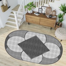 Rovigo Home Dijital Baskı Yıkanabilir Kaymaz Taban Oval Salon Halısı RVG7246-SD1207