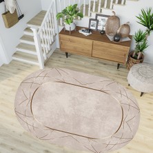 Rovigo Home Dijital Baskı Yıkanabilir Kaymaz Taban Oval Salon Halısı RVG7261-SD532