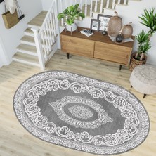 Rovigo Home Dijital Baskı Yıkanabilir Kaymaz Taban Oval Salon Halısı RVG7264-HY983