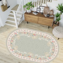 Rovigo Home Dijital Baskı Yıkanabilir Kaymaz Taban Oval Salon Halısı RVG7266-HK173