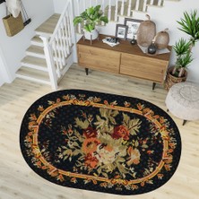 Rovigo Home Dijital Baskı Yıkanabilir Kaymaz Taban Oval Salon Halısı RVG7269-HT452