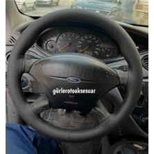 Gürler Oto Kılıf ve Aksesuar Ford Focus 1 Direksiyon Kılıfı Dikmeli Soft Siyah ( 38×10.5cm )