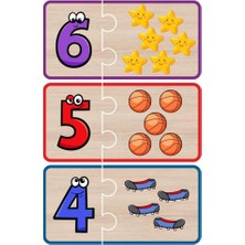 Woody Life Woodylife Ahşap Sayılar ve Eşleştirme Ahşap Oyuncak Puzzle