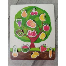 Woody Life Woodylife Meyve ve Sebzeler Renkli Ağaç Puzzle