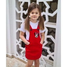 Modavals Gabardin Kardeş Kombin Mınnıe Slopet & T-ShirtKombin - Kırmızı