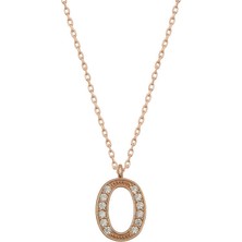 Inure Jewelry Gümüş Rose O Harfi Kadın Kolye