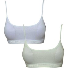 Pedli Ip Askılı Beyaz ve Krem Büstiyer 2 Adet