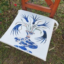 Körfez Kırlent Çini Desen Sandalye Minderi 43 x 43 Cm
