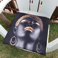 Körfez Kırlent Black Face Baskılı Sandalye Minderi 43 x 43 Cm