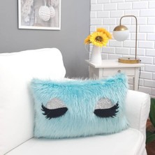 Körfez Kırlent Peluş Kirpik Kırlent Kılıfı Su Yeşili 35 x 55 Cm