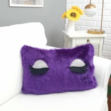 Körfez Kırlent Peluş Kirpik Kırlent Kılıfı Mor 35 x 55 Cm