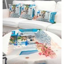 Körfez Kırlent Marin Desen Kırlent Kılıfı Runner 3+1 Kombin Set