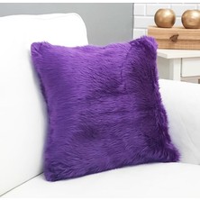 Körfez Kırlent Peluş Kırlent Kılıfı Mor 43 x 43 Cm