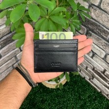 AsyaClub Hakiki Deri Unisex Parlak Siyah Kartlık (T590)
