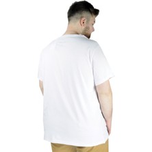 Modexl Büyük Beden Erkek T Shirt Bis Yaka End Zone 22105 Beyaz
