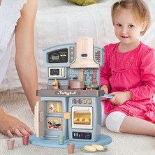 Çocuk Mutfak Playset Eğitim Oyuncakları Doğum Günü Mavisi Için Gerçekçi Oyuncaklar Yemek