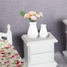 1:12 Dollhouse Minyatür Simülasyon Saksı Bitkileri Süs Beyaz