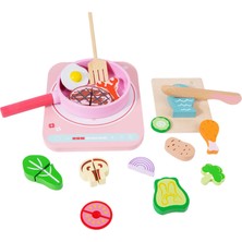 Ahşap Mutfak Playset Board Oyunu Çocuklar Için Eğitim Oyuncak Pembe