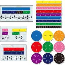 102X Fraksiyon Oyuncak Matematik Eğitim Oyuncak Fraksiyon Fayans ve Çevreler Çocuklar