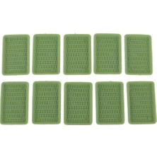 10 Pcs Minyatür Yeşil Plaka Yemek Yemeği Tepsisi 1/6 Bebek Evi Yaşam Sahneleri